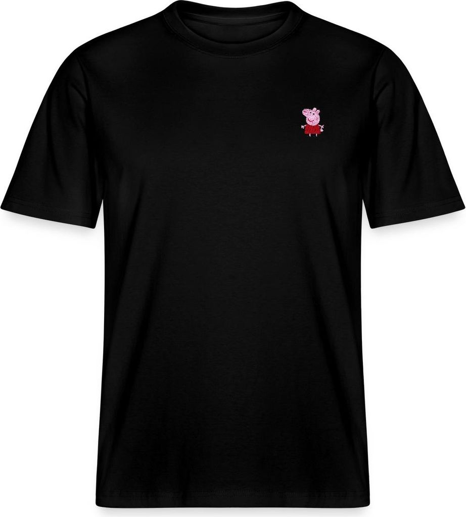 Spreadshirt Peppa Wutz Brustdesign Stick Relaxed Fit Uni T-Shirt, XXL, Schwarz