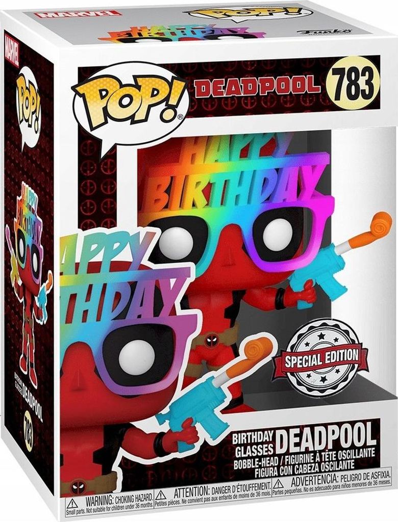 Figurine Funko POP Deadpool 783 Birthday Glasses Deadpool  Image du produit 