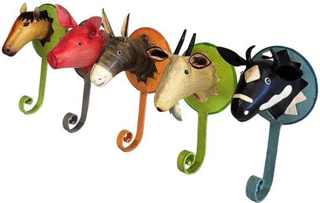 Bunte Metallhaken, Landhausstil, 16x9 cm, Kinderzimmer