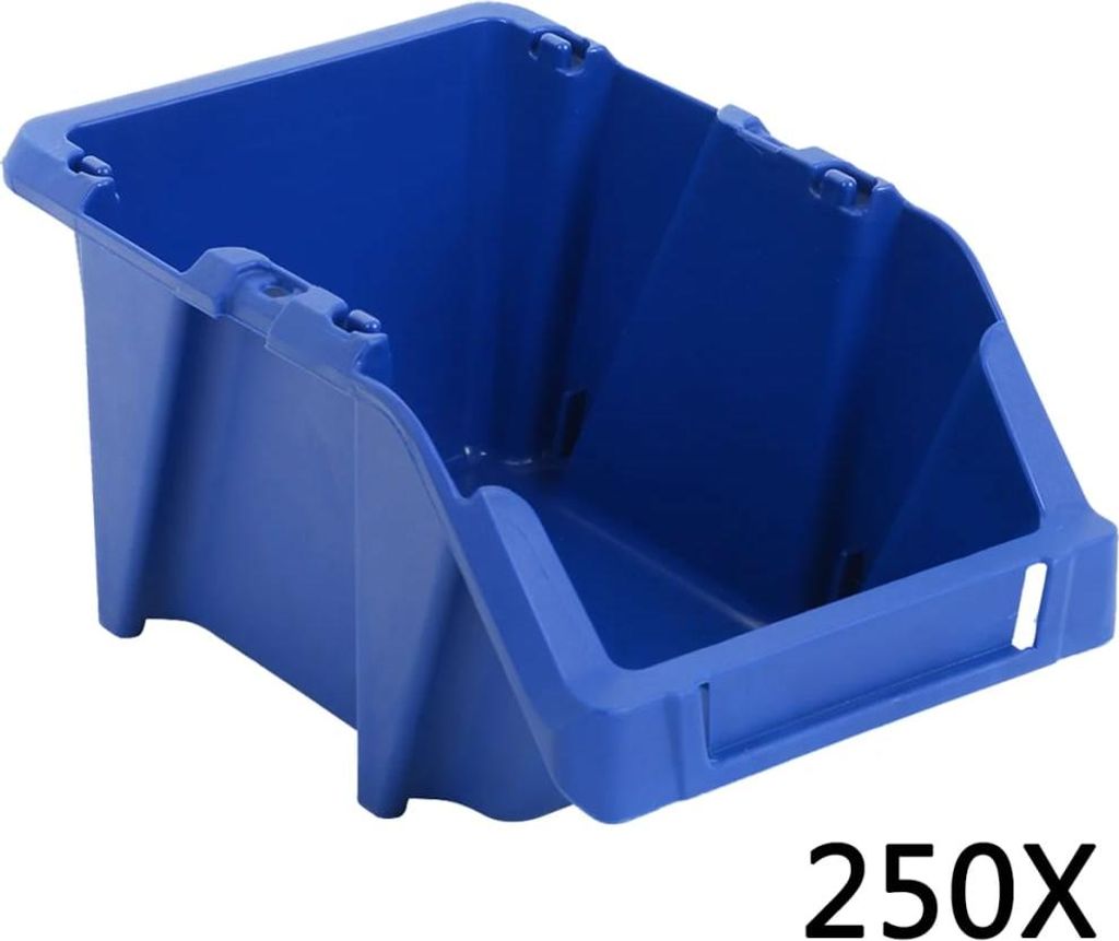 Möbel Stapelbare Lagerboxen 250 Stk. 103 x 165 x 76 mm Blau - Werkzeugschränke 143770