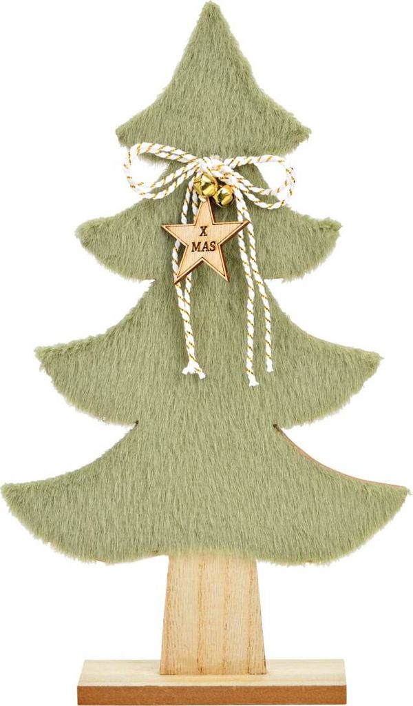 Grüner Tannenbaum Dekofigur, Kunstfelloptik, in 17x31x5 cm