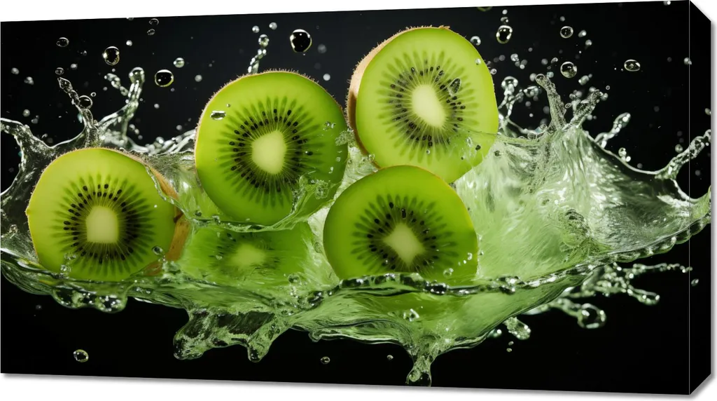 Quadro Moderno Cucina 90x50cm Energia Kiwi - Arredo Casa Vibrante