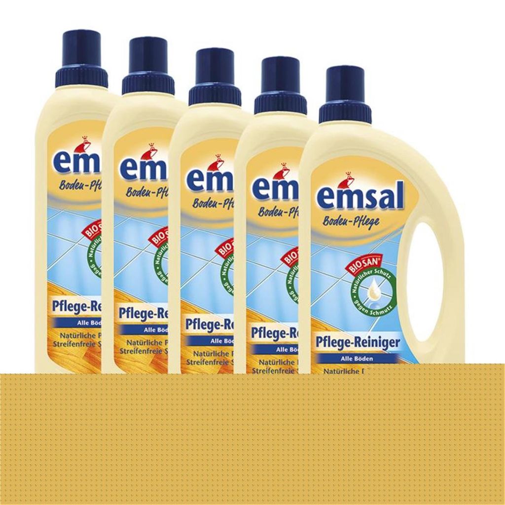 5x emsal Boden-Pflege Pflege Reiniger 1 Liter mit Biosan - Natürliche Pflege