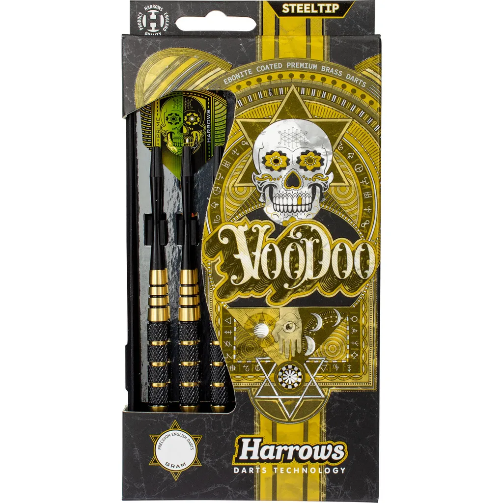 Fléchettes Harrows Voodoo 23g : Fini les Rebonds avec le Laiton Noir