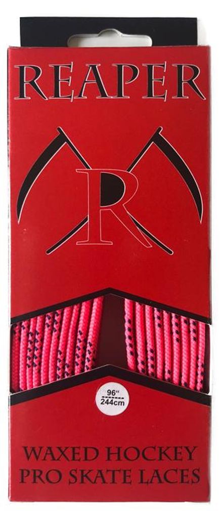 REAPER HOCKEY Senkel PRO gewachst für Schlittschuhe EISHOCKEY INLINEHOCKEY SKATERHOCKEY Größe: 96" (244cm) Farbe: Neon-Pink