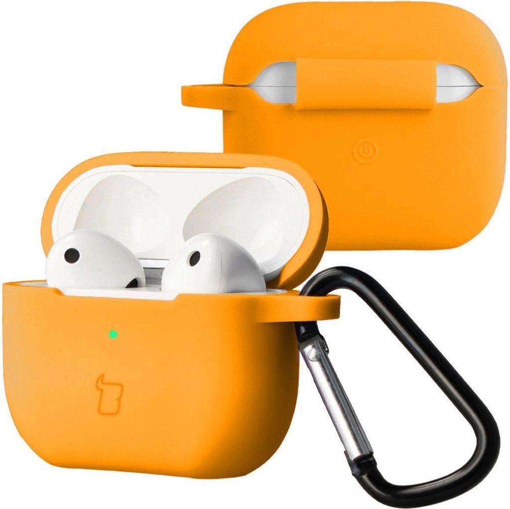 Silikonhülle mit Karabiner für AirPods 3, Bizon Case Headphone Silicone, Karotte