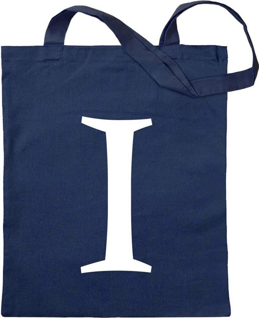 Kiwistar - Baumwolltasche - dunkelblau - Zahl 1 - Zahlen Nummern - Turnbeutel Fun Rucksack Sport Beutel Gymsack Ziehgurt