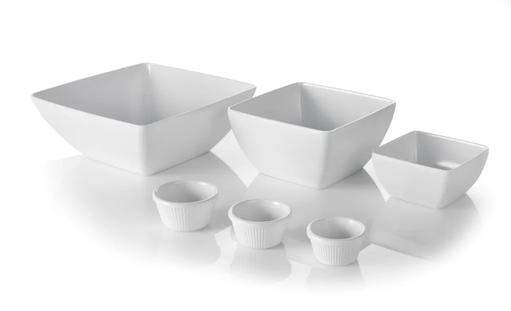 Bol carré HENDI blanc 270x270 mm : vaisselle de buffet incassable
