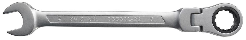 SW-Stahl 03530L-22 Gabelringratschenschlüssel, 22 mm, mit Gelenk