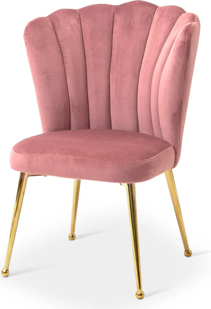 Chaise de salle à manger en velours rose fauteuil de table chic