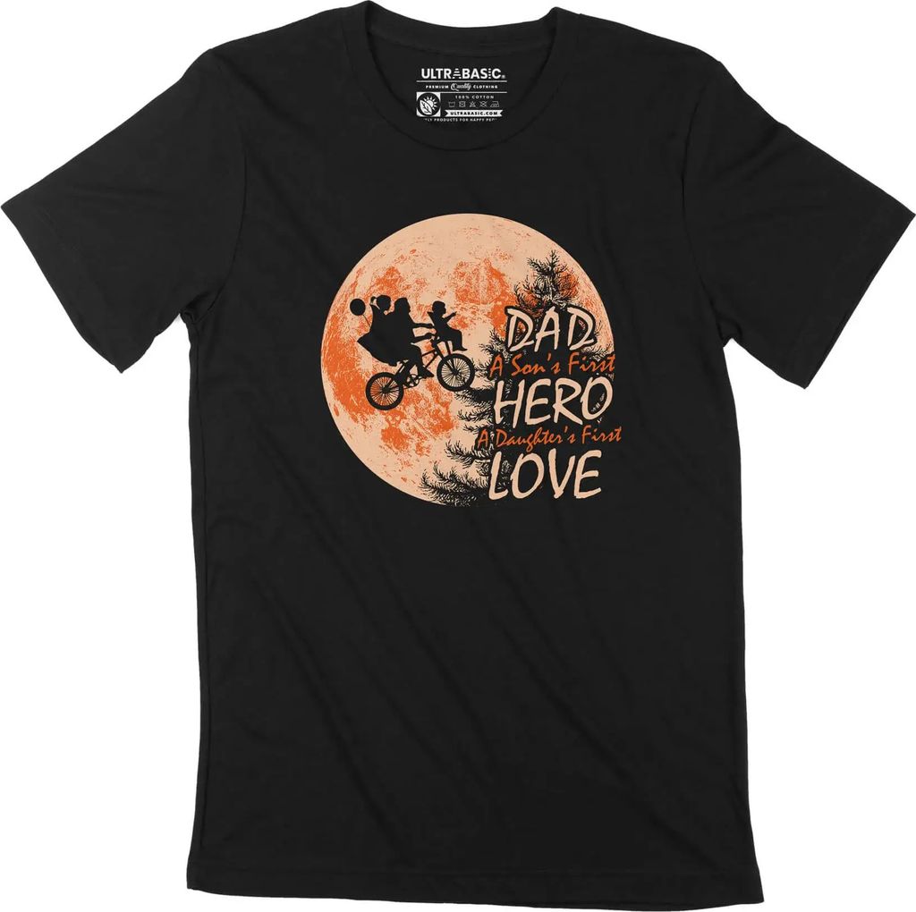 Herren Grafik T-Shirt Papa Held Liebe romantisch – Dad Hero Love Romantic – Öko-Verantwortlich Vintage Jahrgang Kurzarm Lustige Druck Geburtstag