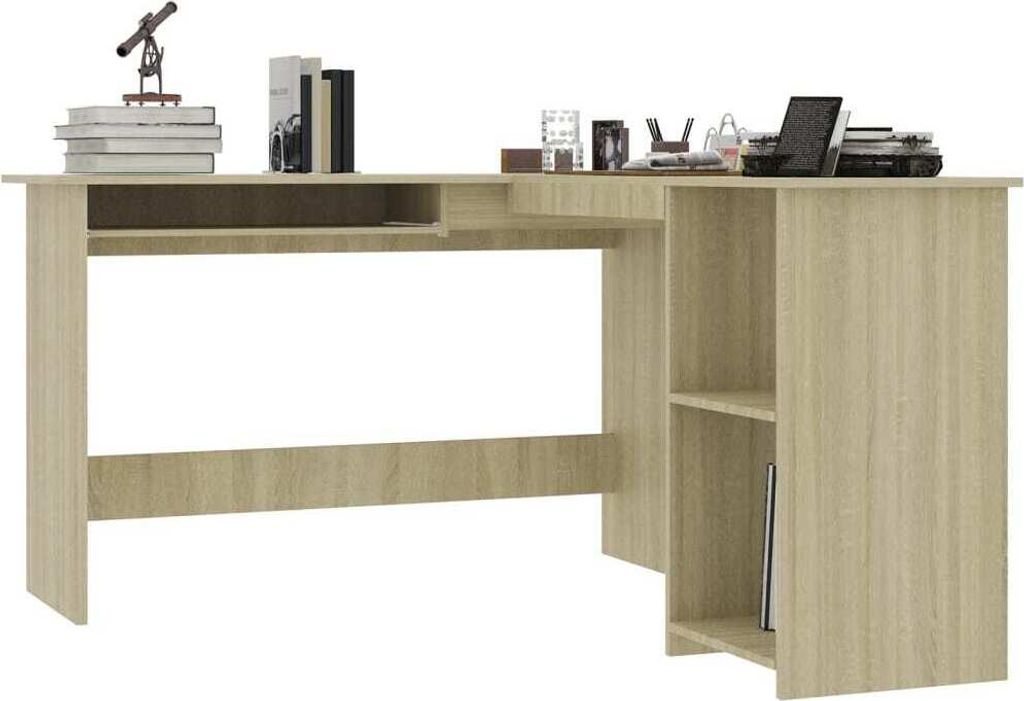 "im Sonderangebot"Eckschreibtisch/Büro-Möbel - CLORIS - PC Tisch moderner - L-Form Sonoma-Eiche 120x140x75 cm Holzwerkstoff - DEMöbel6257235