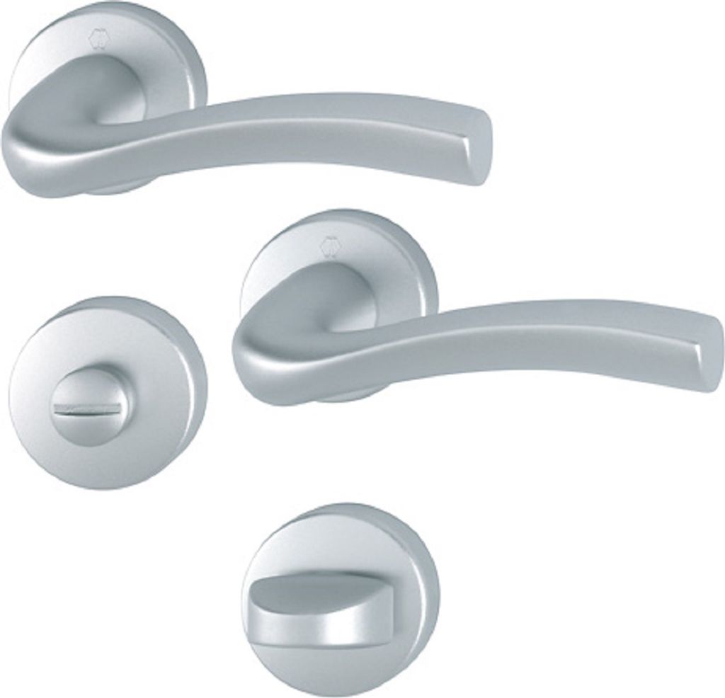 Hoppe Melbourne Rosettengarnitur Aluminium F1-2 Natur matt 1672/19KV/19KVS, Bad / WC