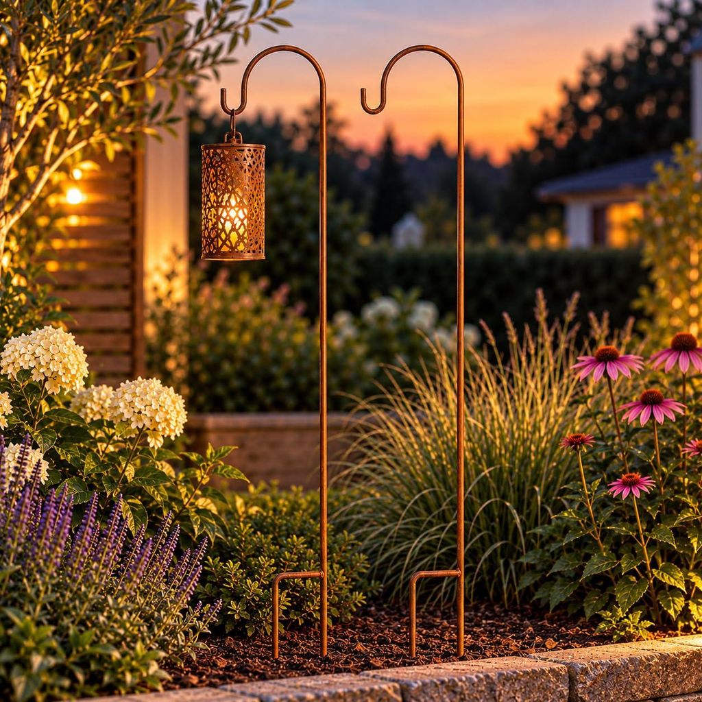 Bornhöft Gartenhaken Edelrost 118 cm, 2er Set Laternenhaken Produktbild 