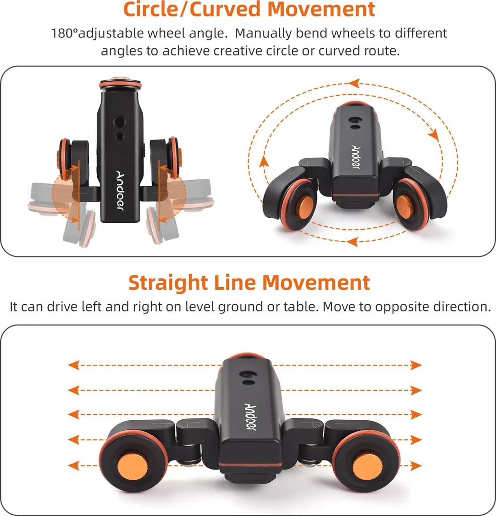 Motorized Camera Dolly Slider - Precisione 2.4G e Display Graduato - 3