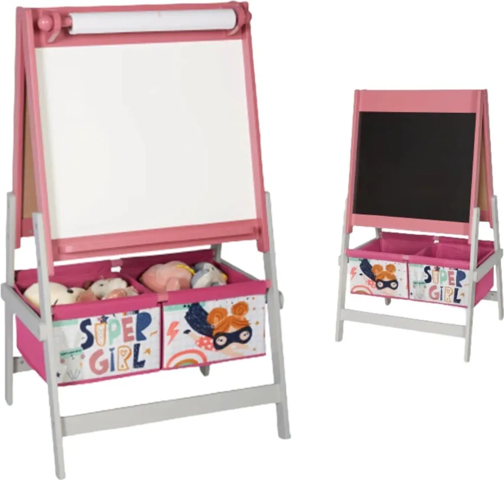 Tableau enfant Super Girl Ginger Home 3 en 1 avec craie et feutre