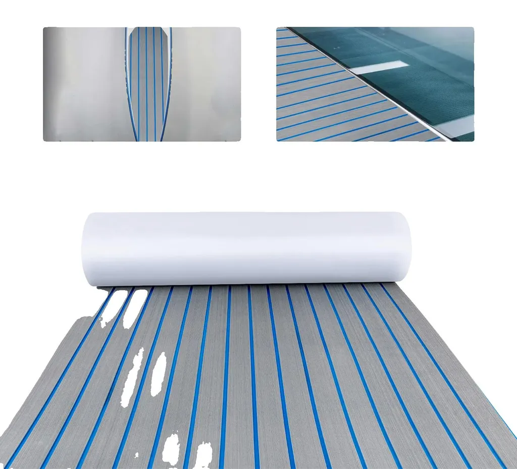 Tapis de sol étanche haute densité 95" x 35,5" - Mousse EVA design teck