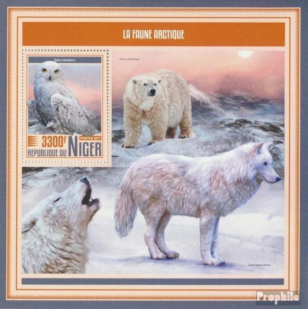 Briefmarken Niger 2017 Mi Block 753 (kompl. Ausg.) postfrisch Arktische Fauna
