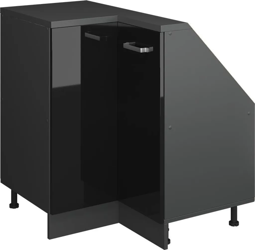 Meuble d'angle pour dressing sous pente Vicco Rion noir brillant 75cm