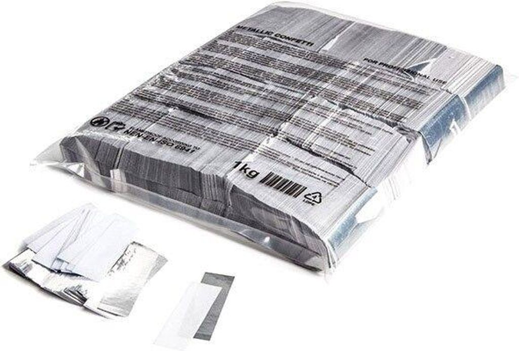 Magic FX Slowfall Konfetti Rechteckig 55x17mm - Weiß+Silber Produktbild 
