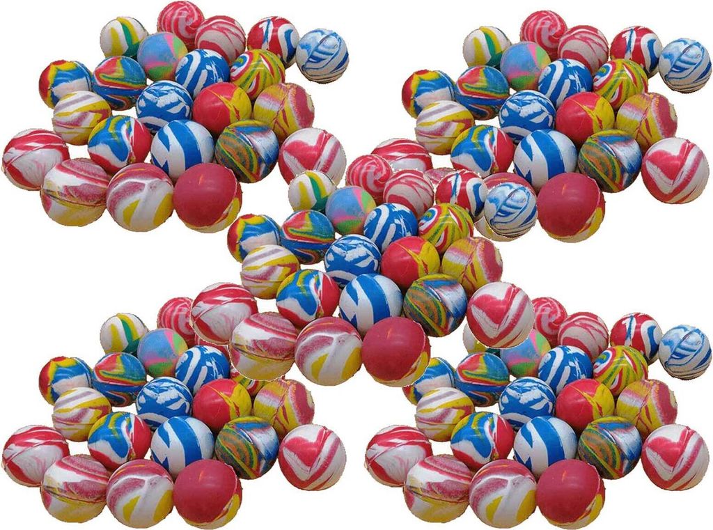 100 x Flummi Ball marmoriert 25 mm Springball Tombola Kindergeburtstag Mitgebsel