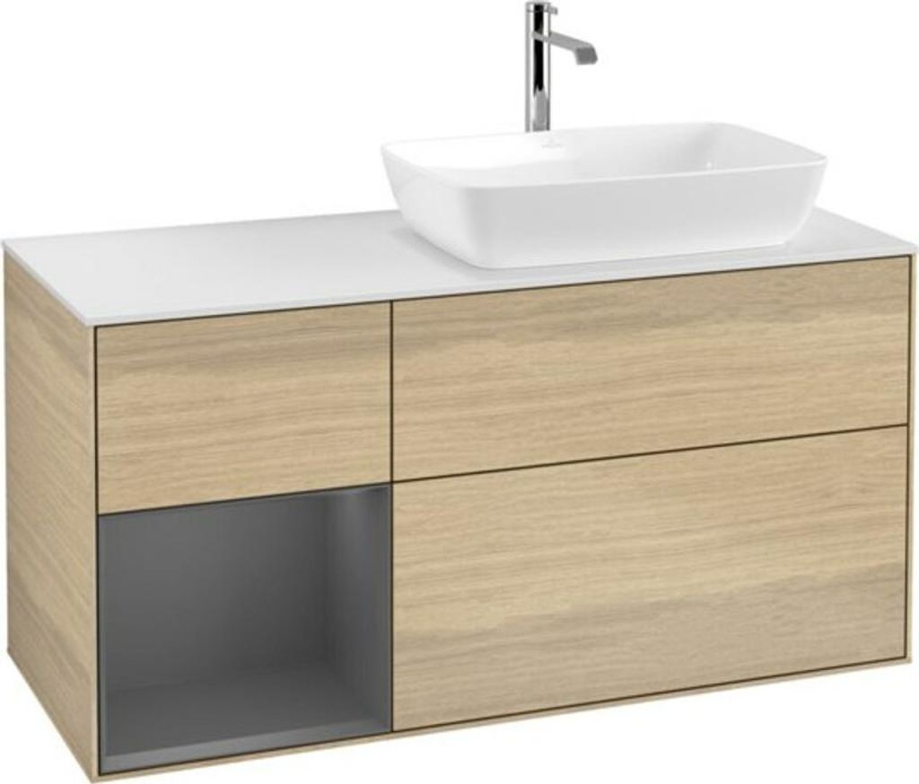 V&B Waschtischunterschrank Wandbeleuchtung Finion 120cm, Pl w m, Rg Anthrac. m Lac, Oa ven