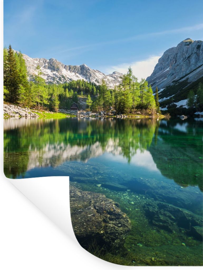 MuchoWow Wandtattoo Wandsticker Wandaufkleber Wasser - Berge - Felsen 30x40 cm Selbstklebend und Repositionierbar - Sticker - Dekorfolie