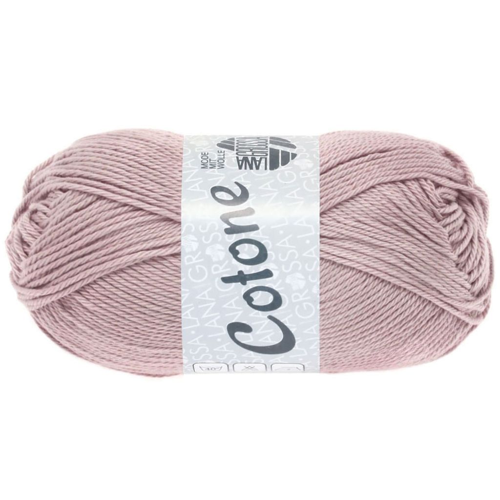 A ball of pink yarn on a white background.