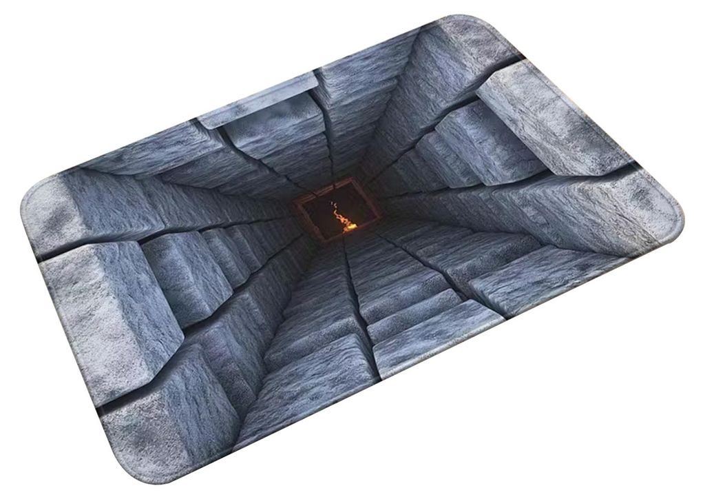 3D-Loch-Teppich, realistische, bodenlose Grube, lustige optische Täuschung, rutschfeste Unterseite, für Eingangsbereich, Wohnzimmer, Badezimmer.