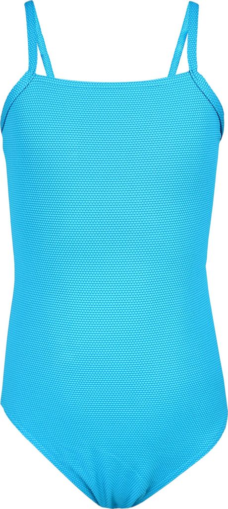 Aquarti Mädchen Badeanzug mit Spaghettiträgern Streifen – Sport Badeanzug Mädchen, Chlorresistent, Farbe: Jacquard Punkte Türkis, Größe: 128