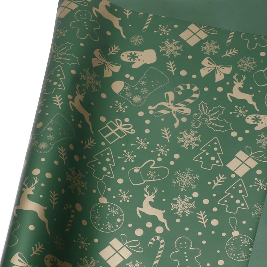 20 Blatt Weihnachtspapier (56 x 56 cm) mit Weihnachtsbaum- und Schneeflockenmuster für Partys, Bastelarbeiten und Geschenke
