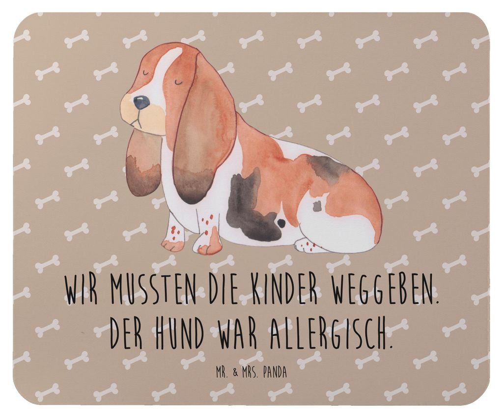 Mr. & Mrs. Panda Mouse Pad Hund Basset Hound - Hundeglück - Geschenk, Lustig, Süß, Mauspad, pc, Sprüche, laptop mousepad