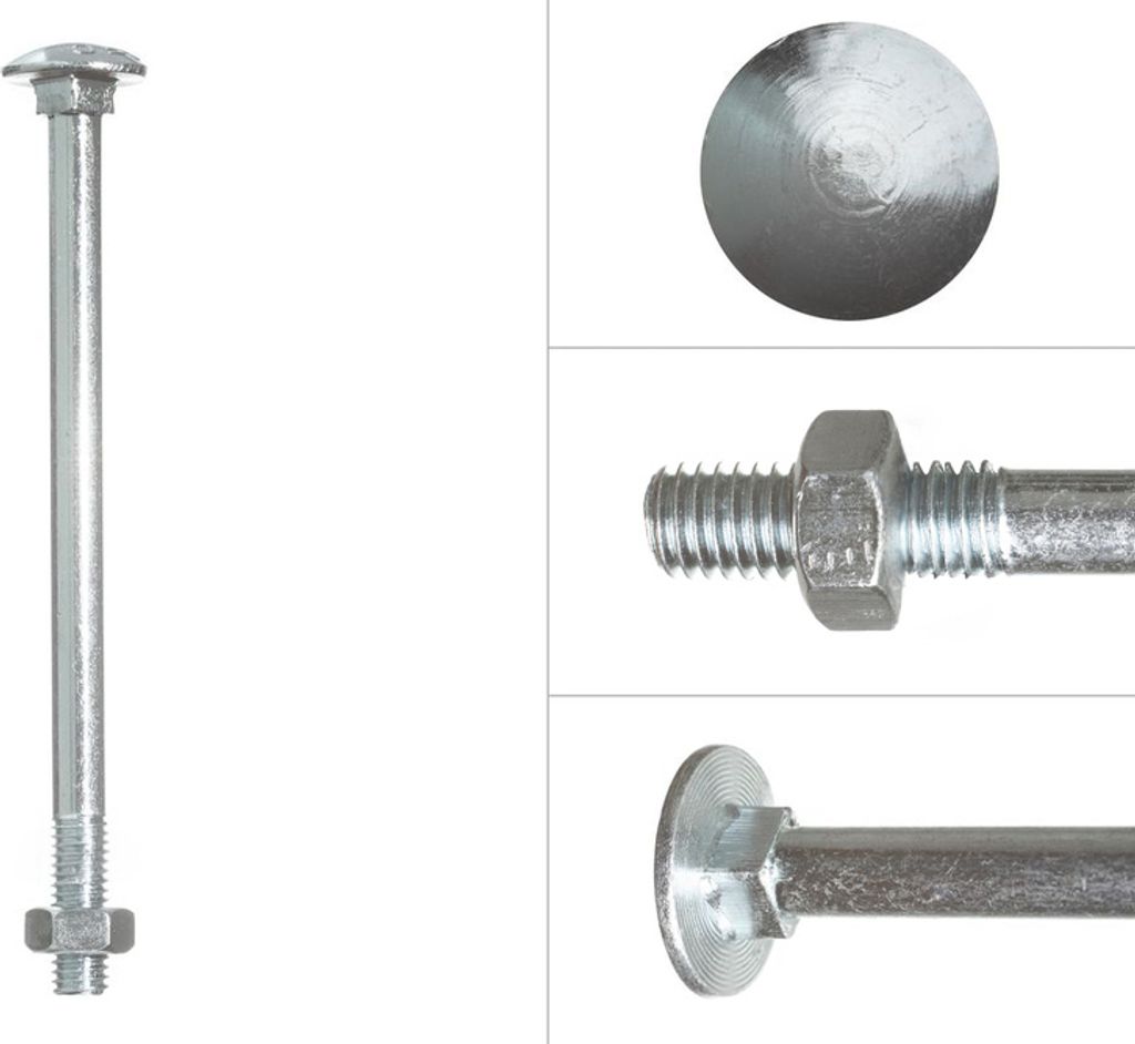 Schlossschrauben Verzinkt M8 x 150 mm - 50 Stück