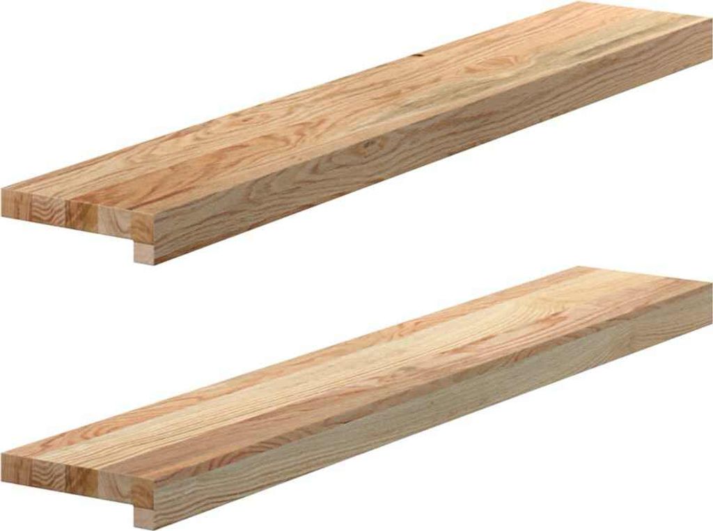 Design Fensterbänke 2 Stk. Unbehandelt 90x15x2 cm Massivholz Eiche, Wandregale Neu
