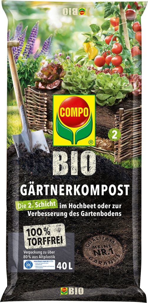 Kompost COMPOGärtner bez torfu 40 litrów Zdjęcie produktu 