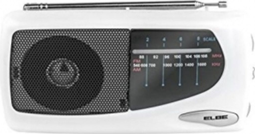 ELBE RF-52-SOB, Tragbar, Analog, AM, FM, Schwarz, Weiß, Drehregler, Alkali