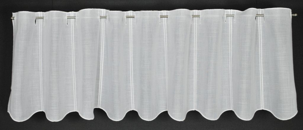 Gardinen Kranzusch Scheibengardine in schlichter Käseleinenoptik 35x80 cm H/B weiß Bistrogardine Vorhang Küche 1er Pack