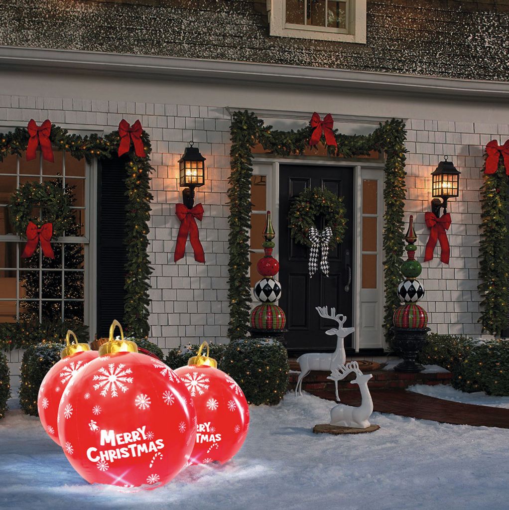 LED Weihnachtsschleife 122cm Rot - Batteriebetrieben Für Innen & Außen