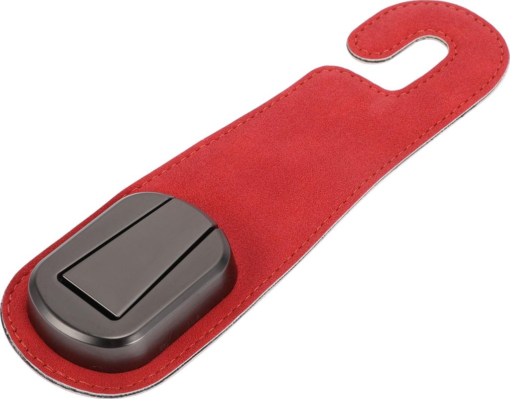 1 Stück Universal Auto Kopfstützenhaken für die meisten Autos, SUVs, LKW Auto Rücksitz Organizer Haken Robustes Kunstleder Metall Rot 17,9 cm x...