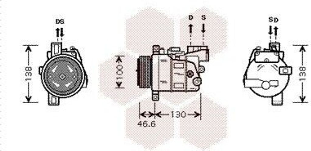 VAN WEZEL 0600K319 - OE 64526987766 Klimakompressor für 1er (E81), 1er (E87), 3er (E90), 3er (E91)