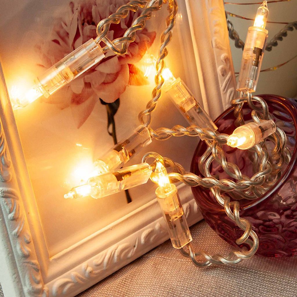 Lichterkette transparent Schalter Deko Glühdraht warmweiß Produktbild 