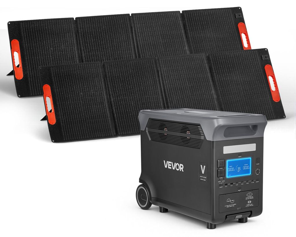 VEVOR Tragbare Powerstation, mit 2 Stk. 200-W-Solarpanels, Produktbild 