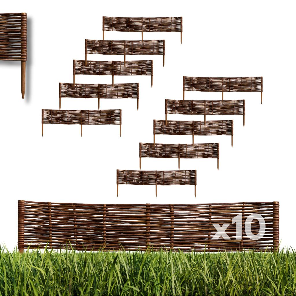 WikliBOX | Sada 10 ks ohraničenia záhonov z prútia 100 x 20 Obrázok produktu 
