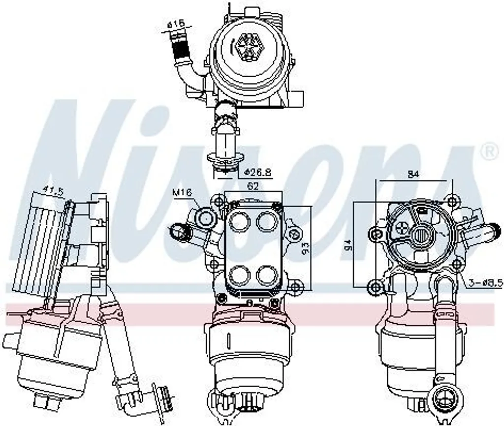 Refroidisseur d'huile haute fiabilité Nissens 91340 pour Ford Focus