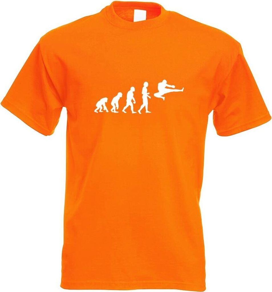 Kiwistar - T-Shirt - orange - Evolution Kampfsport Fight Herren Funshirt Bedruckt Design Sprüche Spruch Motive - mit Motiv Bedruckt - Funshirt Des...