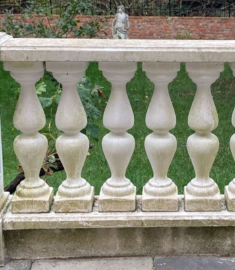 Casa Padrino Barock Balustrade Weiß 100 x 25 x H. 82 cm - Massives Barockstil Stein Geländer aus feinstem Beton - Garten & Terrassen Balustraden ...