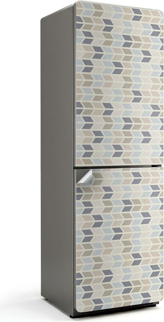 Blumenmuster in Linie – Kühlschrank Aufkleber – Klebefolie Kühlschrank – Kühlschrank Nachbildung – Kühlschrankfolie selbstklebend – K...