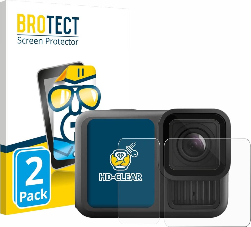 2x Für GoPro Hero 13 Black Ultra Wide Edition Schutzfolie BROTECT Displayschutz Display Schutz Folie Klar Transparent