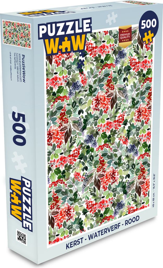 MuchoWow Puzzle 500 Teile Weihnachten - Aquarell - Rot - Denken - Spiel - Toy