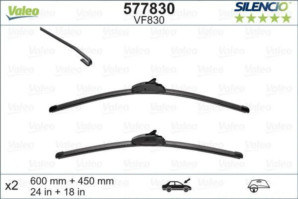Balai d'essuie-glace plat Valeo 577830 pour Kia Sportage et Hyundai Ceed